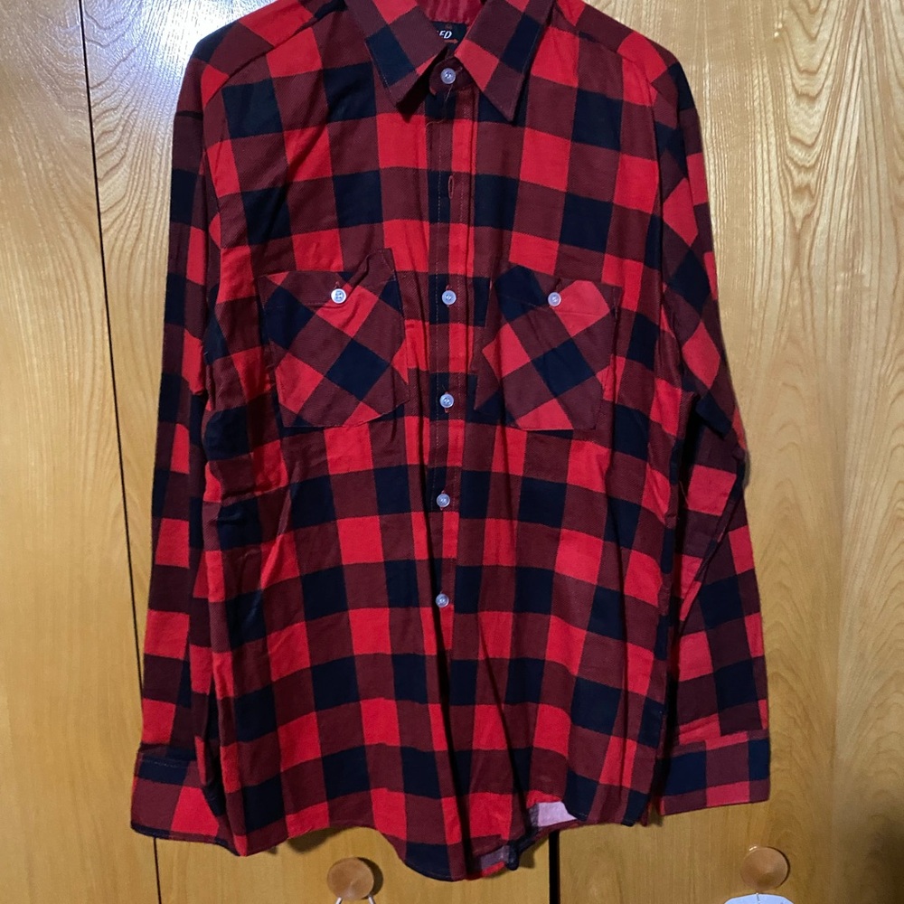 Red and Black Plaid Men's Shirt